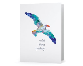 Sea Glass Albatross "With deepest sympathy" Card