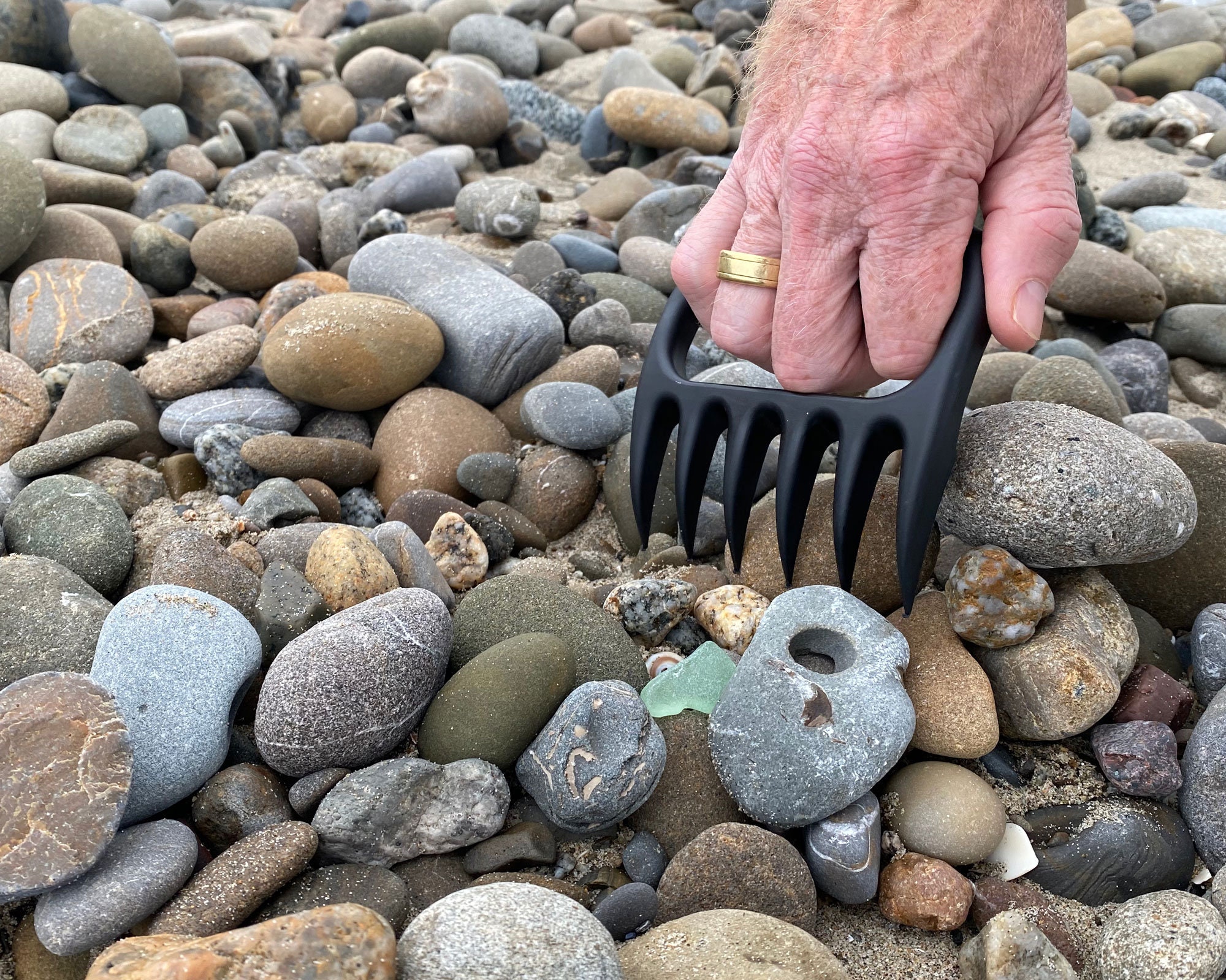 Set Da Spiaggia Per Cercatori Di Tesori: 2 Rastrelli Per Pulci Di Sabbia Con Sacchetto A Rete - Rosa, Attrezzi Per Raccolta Conchiglie E Vetri Di Mare - 3