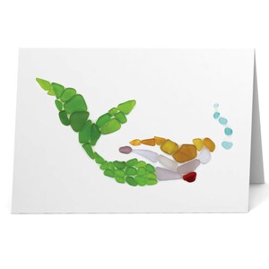 Carte sirène en verre de mer