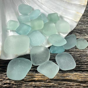 Sea Foam Blue Sea Glass - Soft Blue Square Seaglass - Real Beach Glass - Jewelry Art Craft Supplies