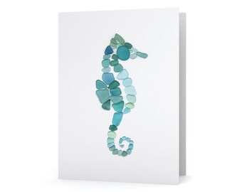 Sea Glass Sea Turtle Card - Seaglass Art Print, Blank Inside - Etsy