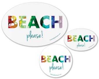 Beach Please! Sea Glass Laptop or Bumper Sticker