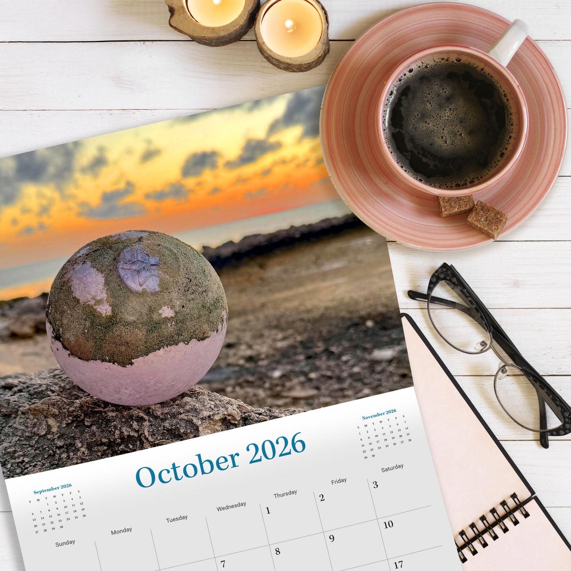 Beachcombing 2026 Wall Calendar - Sea Glass, Seashells, Beach Rocks ...