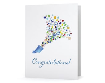 Sea Glass Champagne Congratulations Card