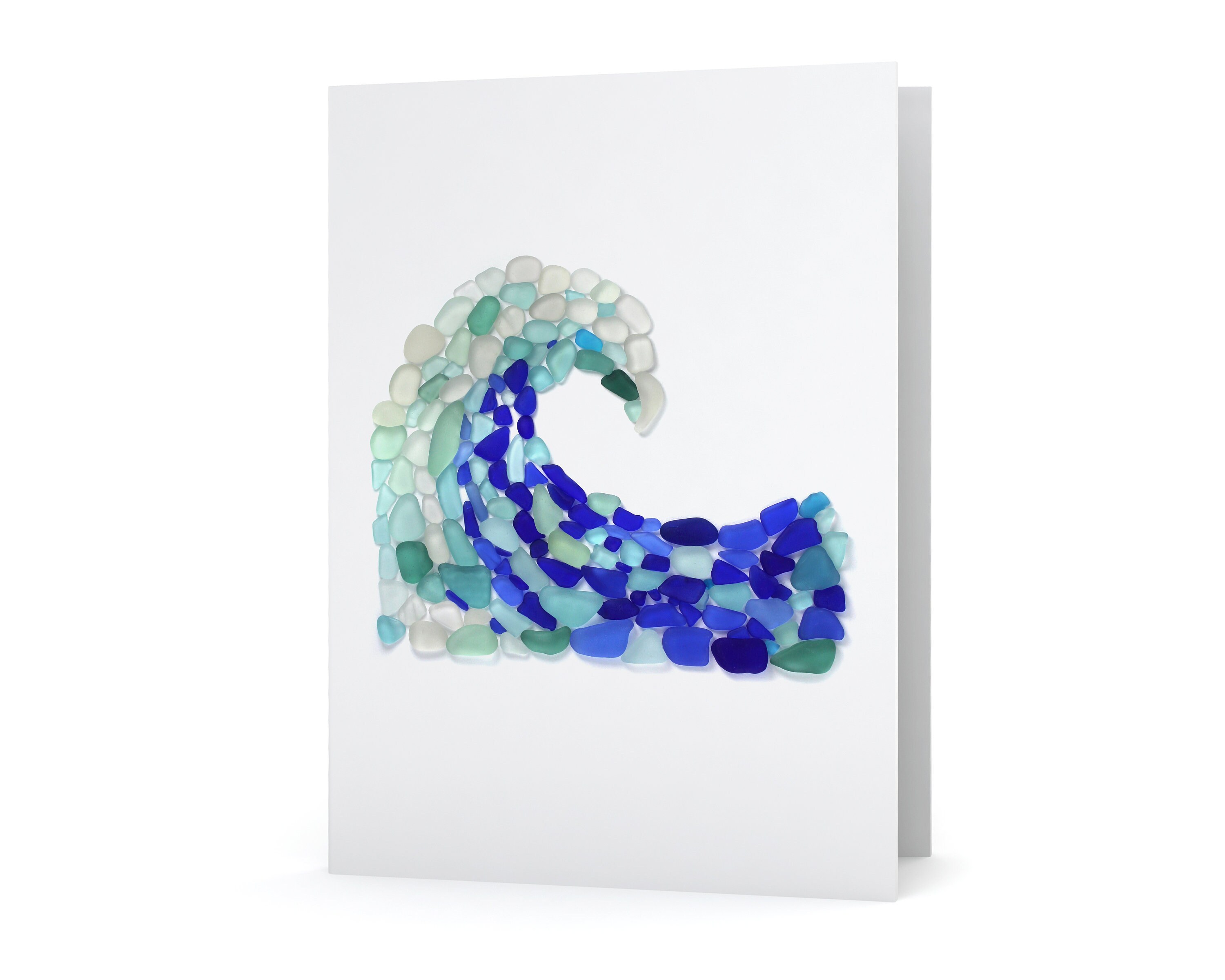 Sea Glass Wave Card - Seaglass Art Print, Blank Inside - Etsy