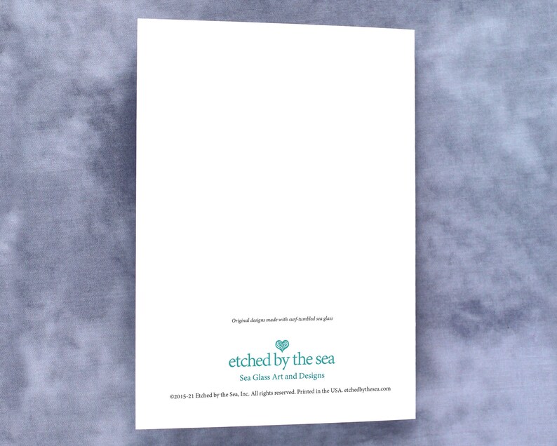 Sea Glass Wave Card - Seaglass Art Print, Blank Inside - Etsy