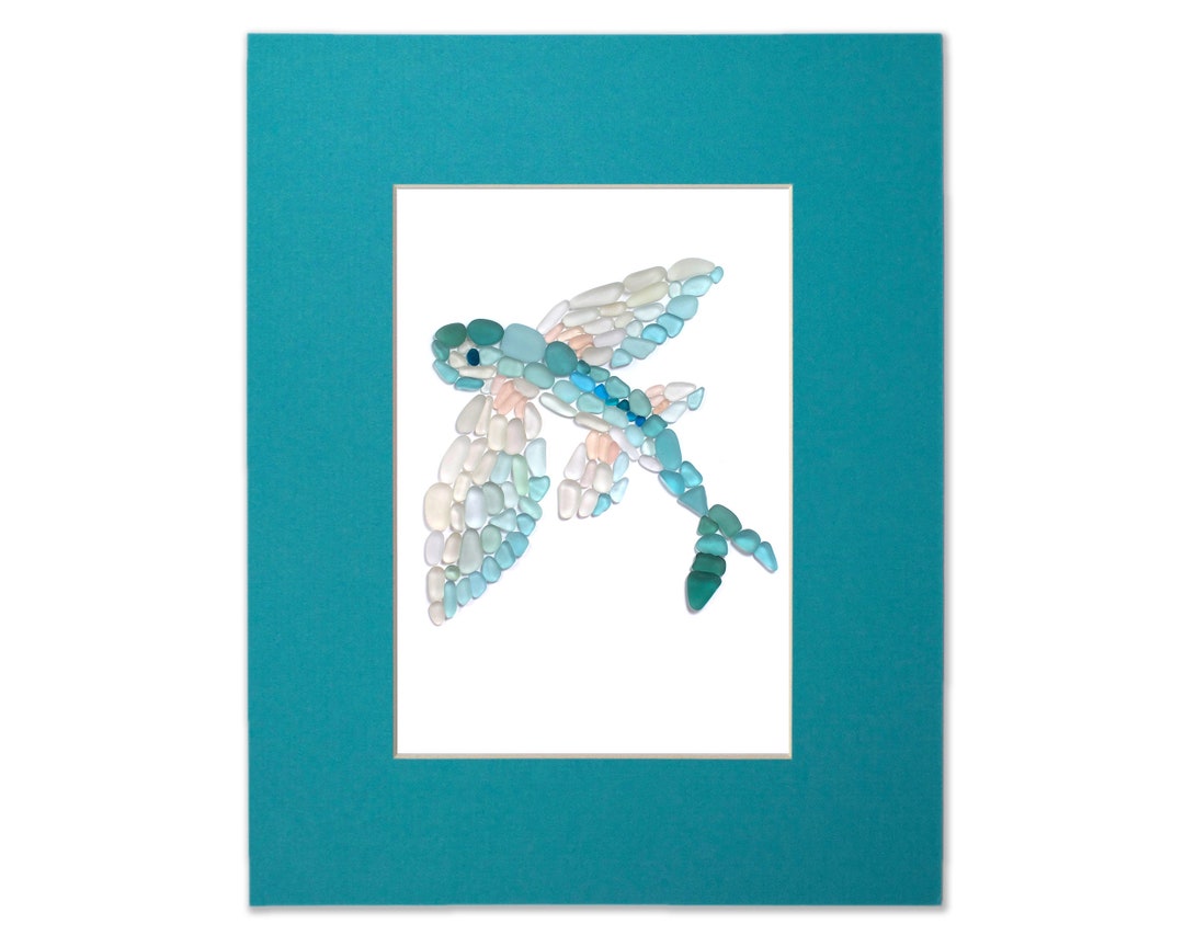 Sea Glass Flying Fish - Seaglass Art Malolo Matted Print - Etsy