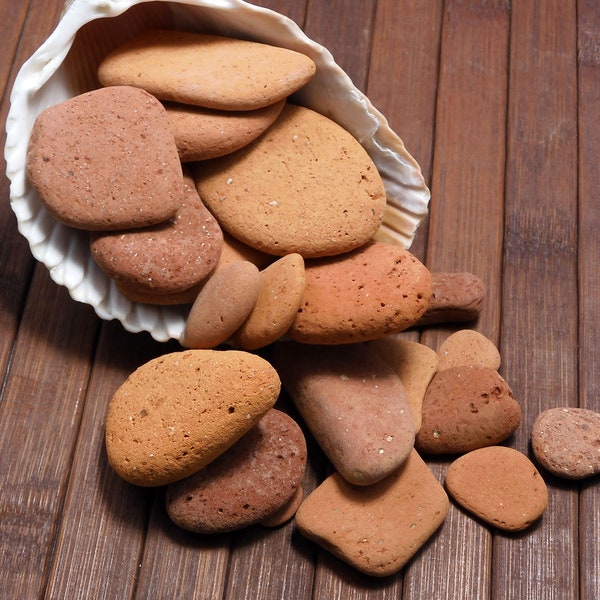 Beach Bricks - 22 pieces of genuine terra cotta sea pottery pieces