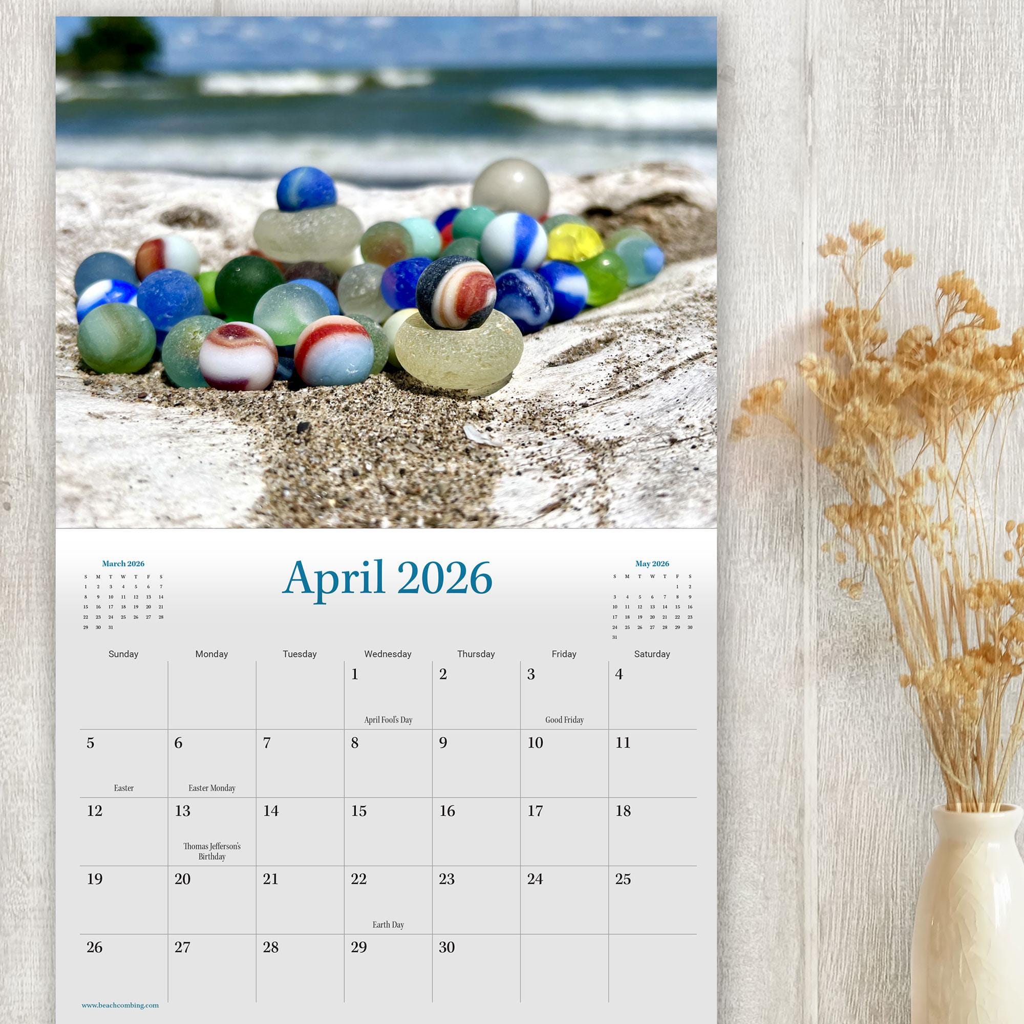 Beachcombing 2026 Wall Calendar - Sea Glass, Seashells, Beach Rocks ...