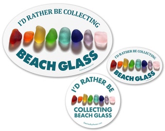 I'd Rather Be Collecting Beach Glass Laptop or Bumper Sticker