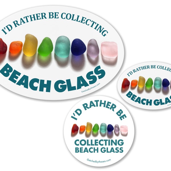 I'd Rather Be Collecting Beach Glass Laptop or Bumper Sticker