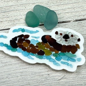 Sea Glass Sea Otter Sticker -  Die-cut Laptop Sticker