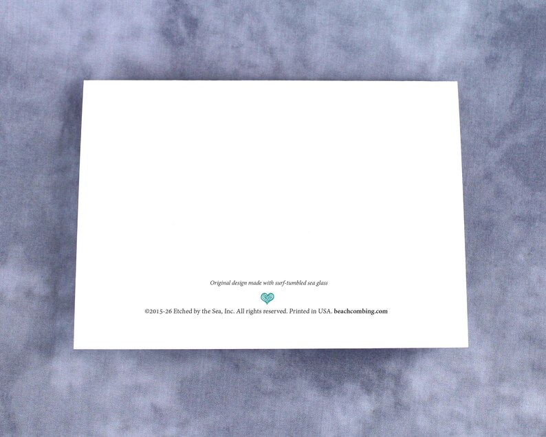 Blue Sea Glass Card - Seaglass Art Print, Blank Inside - Etsy