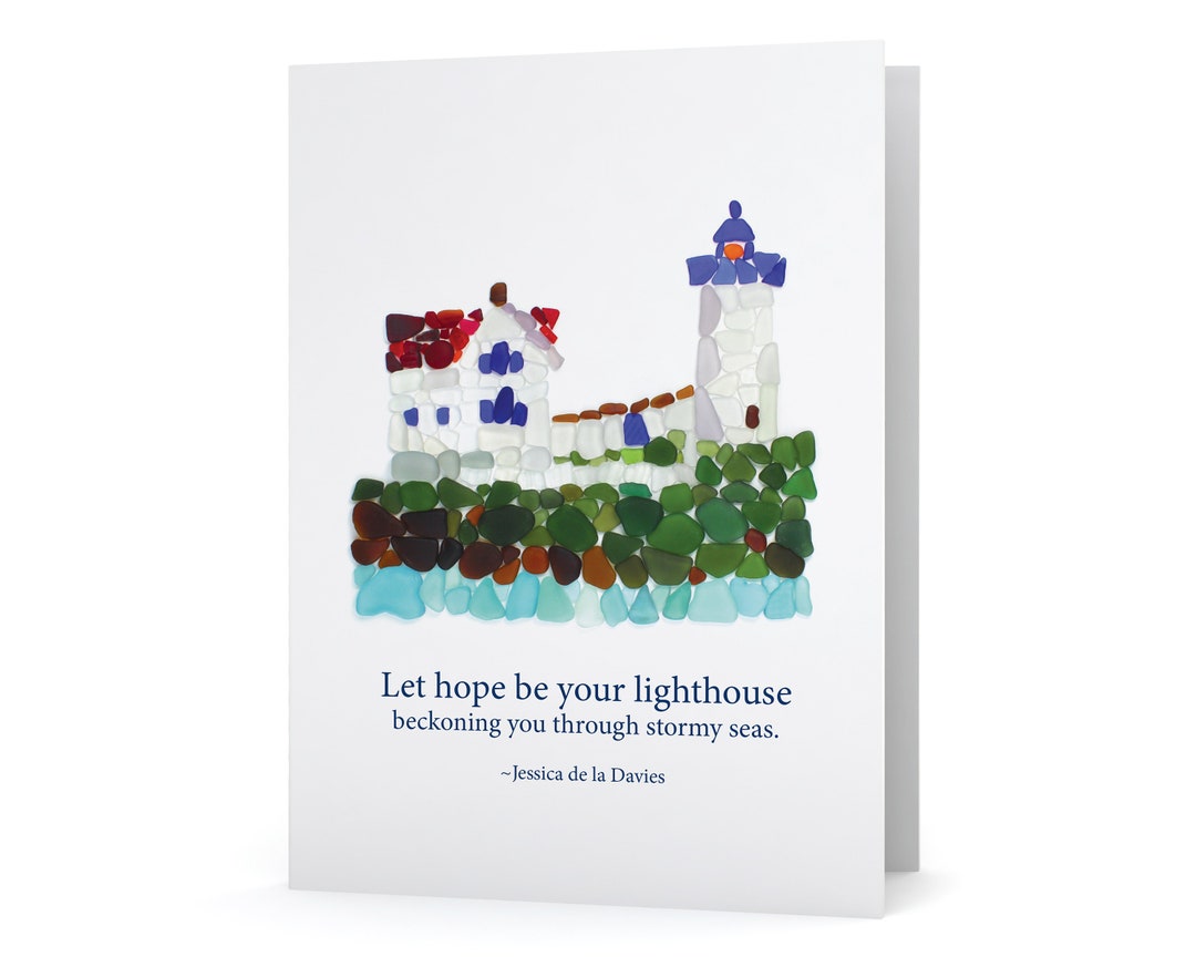 Sea Glass Lighthouse Sympathy Card "let Hope Be Your Lighthouse ...