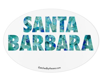 Santa Barbara Aqua Sea Glass Phone, Laptop or Bumper Sticker