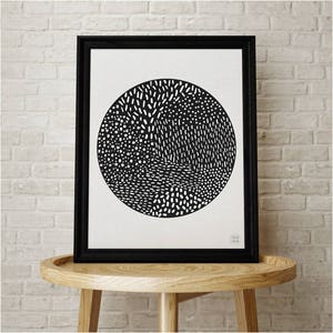 Circle Print, Art Print, Interior, Geometric, Contemporary, Illustration, Drawing, Black & White, Decor, Scandinavian, Prints, Artwork