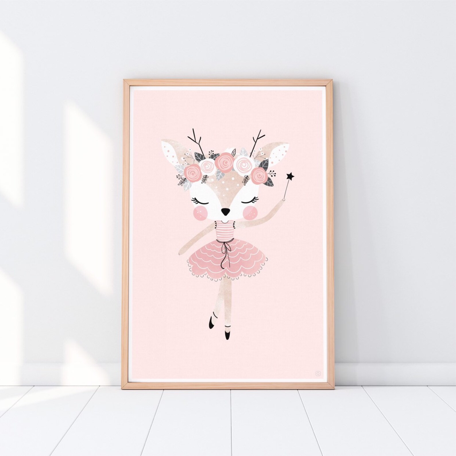 Baby Deer Nursery Art Deer Ballerina Girls Room Nursery Etsy