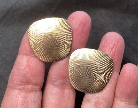 Vintage Beautiful Rolled Gold Textured Cufflinks … - image 1