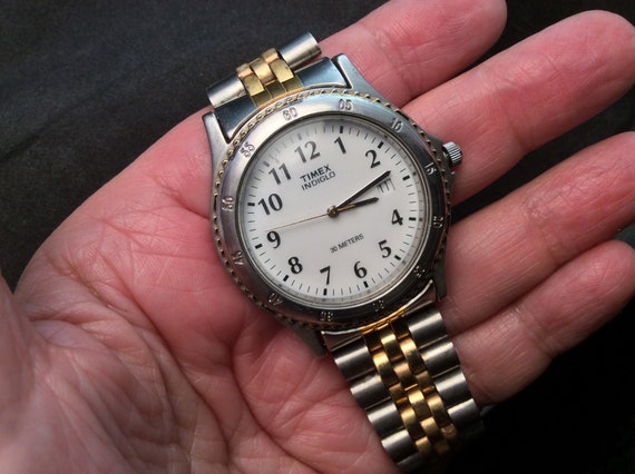 Very Nice Vintage Indiglo Timex Quartz Watch With Two Tone - Etsy Finland