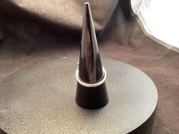 Pretty Sterling Silver Statement Ring Signed CW w… - image 6