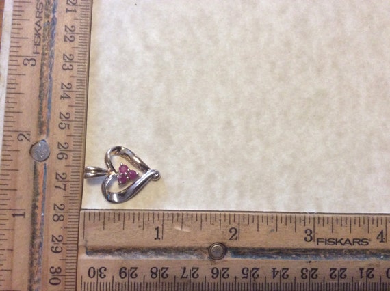 Designer Ross Simons Ruby Heart Two Tone Gold Ver… - image 8