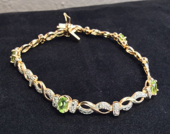 Ross Simons One Diamond Accent Link Gold Over 925 Sterling Silver Tennis Bracelet
