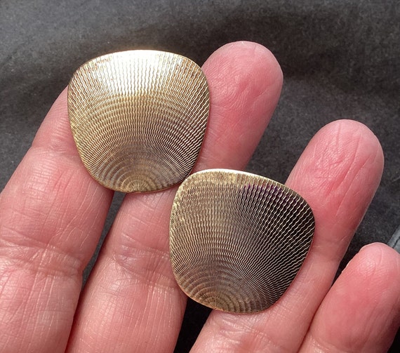 Vintage Beautiful Rolled Gold Textured Cufflinks … - image 2