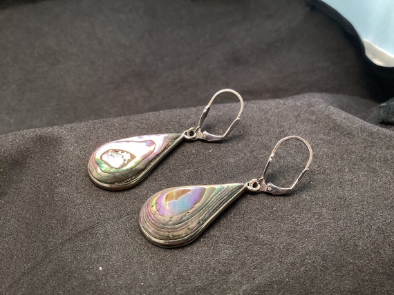 Vintage Mexico Sterling Silver Abalone Tear Drop … - image 6