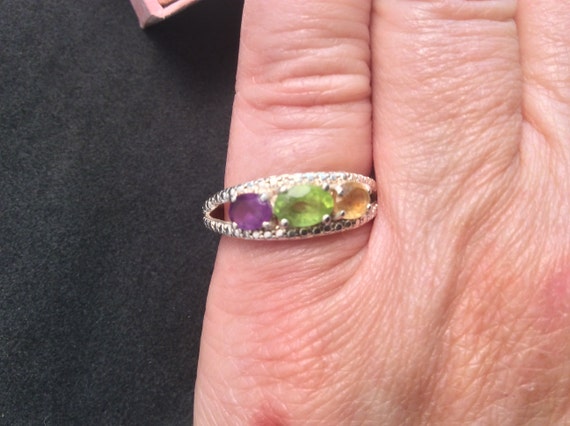 Sterling Silver Chuck Clemency Peridot Amethyst a… - image 1