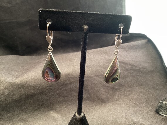 Vintage Mexico Sterling Silver Abalone Tear Drop … - image 8