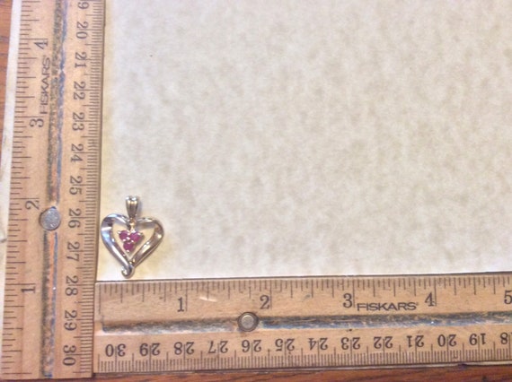 Designer Ross Simons Ruby Heart Two Tone Gold Ver… - image 7