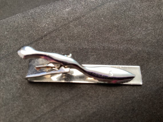 Very Nice Vintage Sterling Silver Tie Bar Clasp C… - image 5