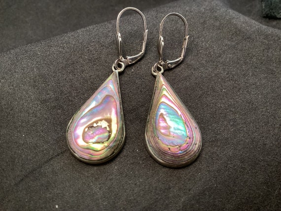 Vintage Mexico Sterling Silver Abalone Tear Drop … - image 5