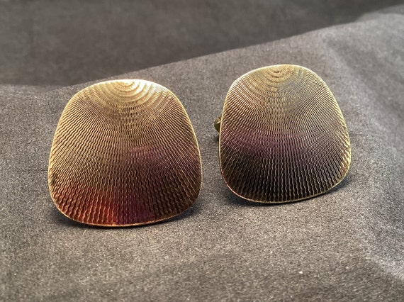 Vintage Beautiful Rolled Gold Textured Cufflinks … - image 3