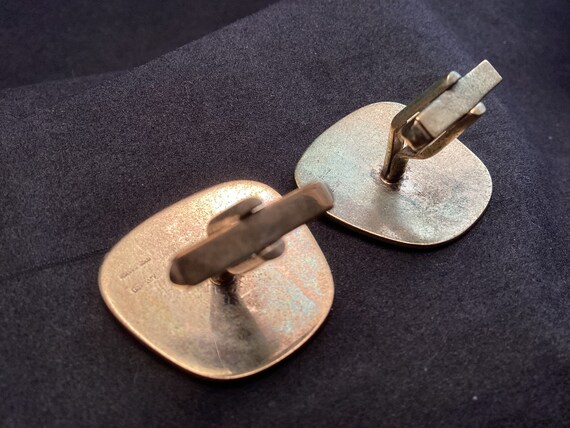 Vintage Beautiful Rolled Gold Textured Cufflinks … - image 4
