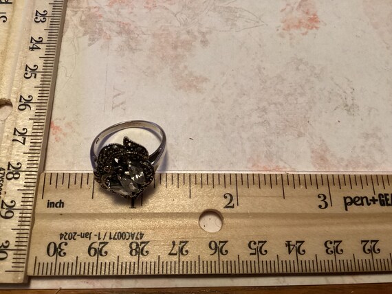 Pretty Sterling Silver Statement Ring Signed CW w… - image 12