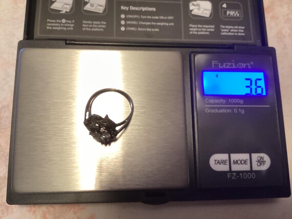 Pretty Sterling Silver Statement Ring Signed CW w… - image 11