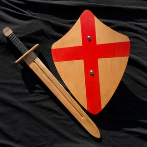 Knights Toy Sword & Shield Handmade Wooden Sword image 1