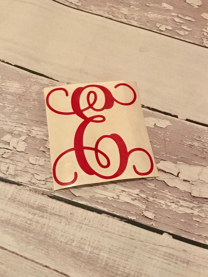 Initial Decal / Monogram Decal / Initial Sticker / Monogram Etsy