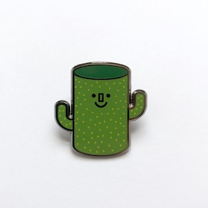 badge d&#39;épingle d&#39;émail de cactus