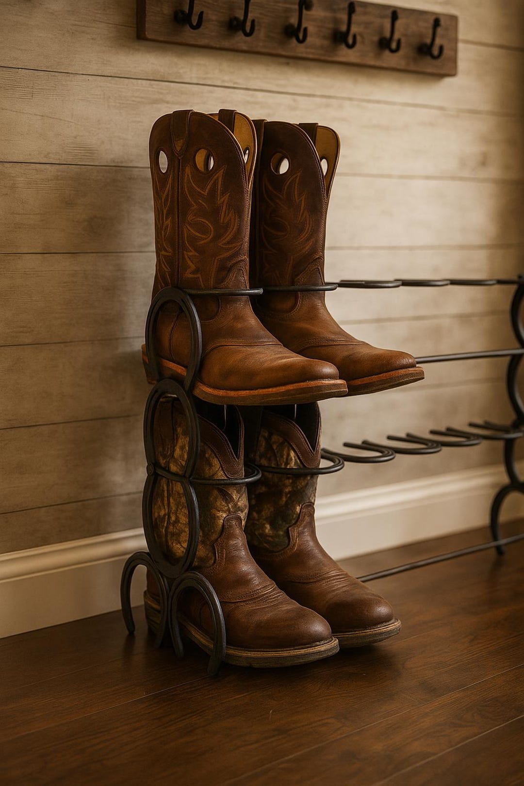 Horseshoe Boot Rack: 6-pair Two-tier Storage - Etsy