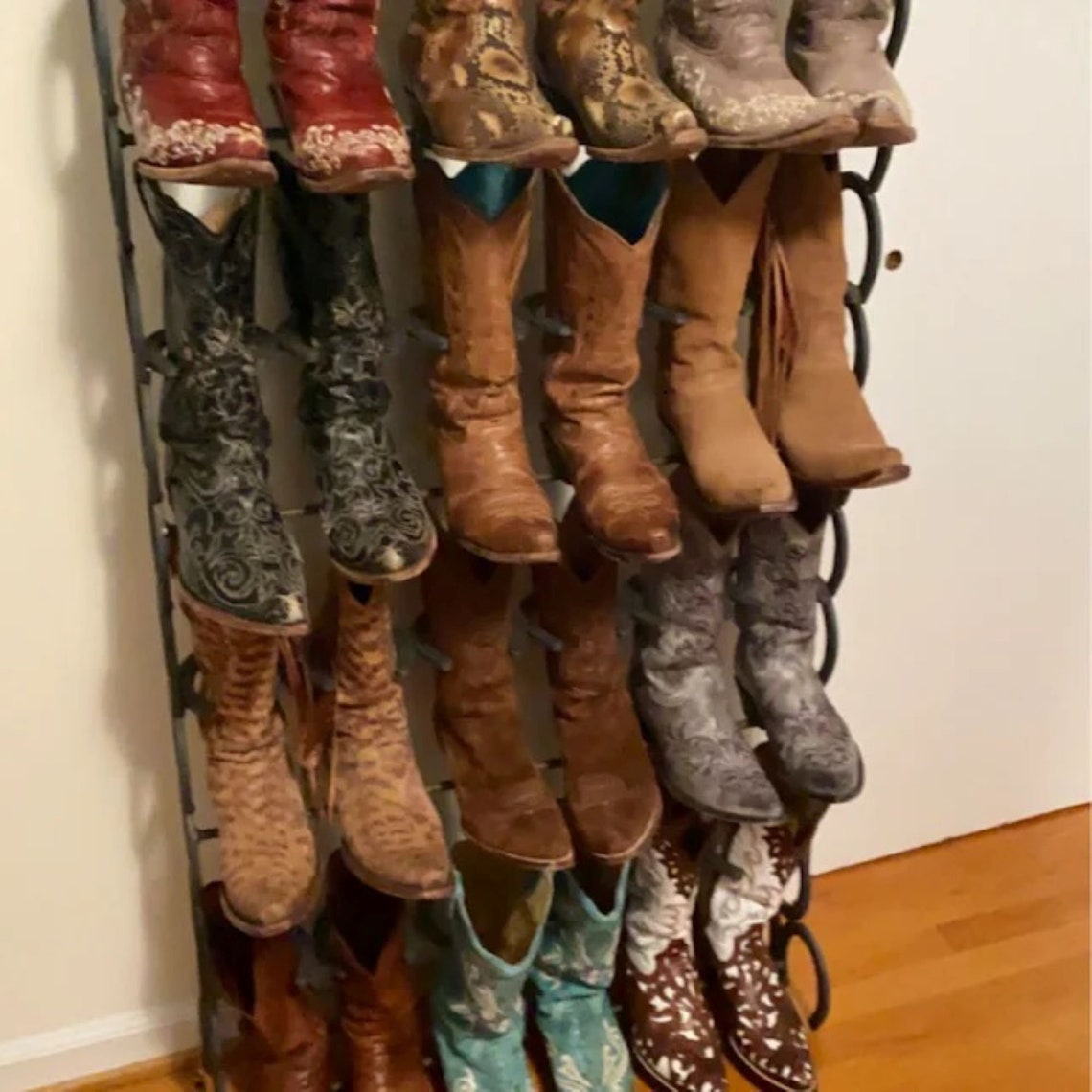 Horseshoe Boot Rack: 12-pair Western Boot Organizer - Etsy