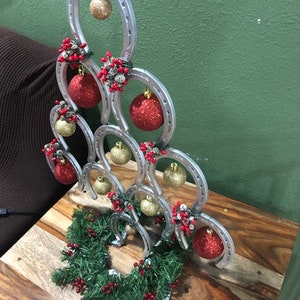 Horseshoe Christmas Tree, FREE FED EX Horseshoe Table Topper, christmas tree table topper image 5