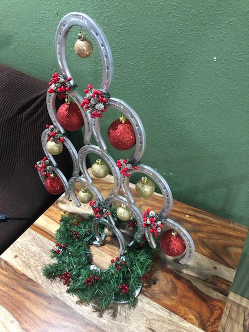 Horseshoe Christmas Tree, FREE FED EX Horseshoe Table Topper, christmas tree table topper image 5