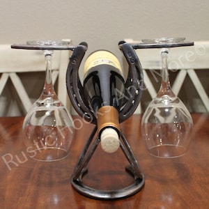 Horseshoe Wine Rack. Rustic Wine Rack. Free shipping