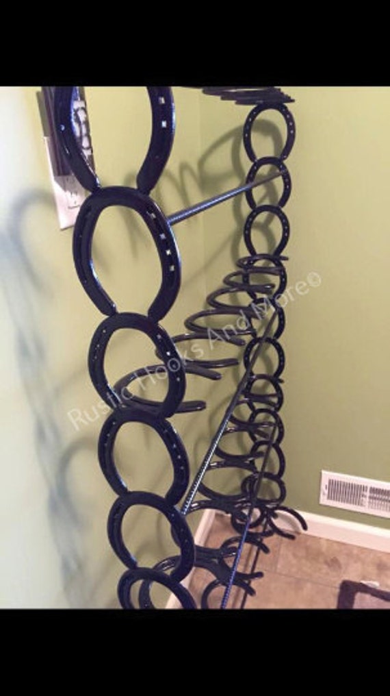Rustic Standing Horseshoe Boot Rack - 6 Pairs - The Heritage Forge