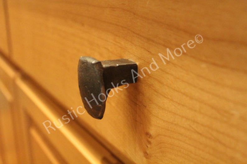 Railroad Spike Cabinet Knob, Railroad Spike Drawer Pull, Railroad Spike, Rustic Drawer Pull, Unique Drawer Pull, Unique Knob, Cabinet Knob. image 1