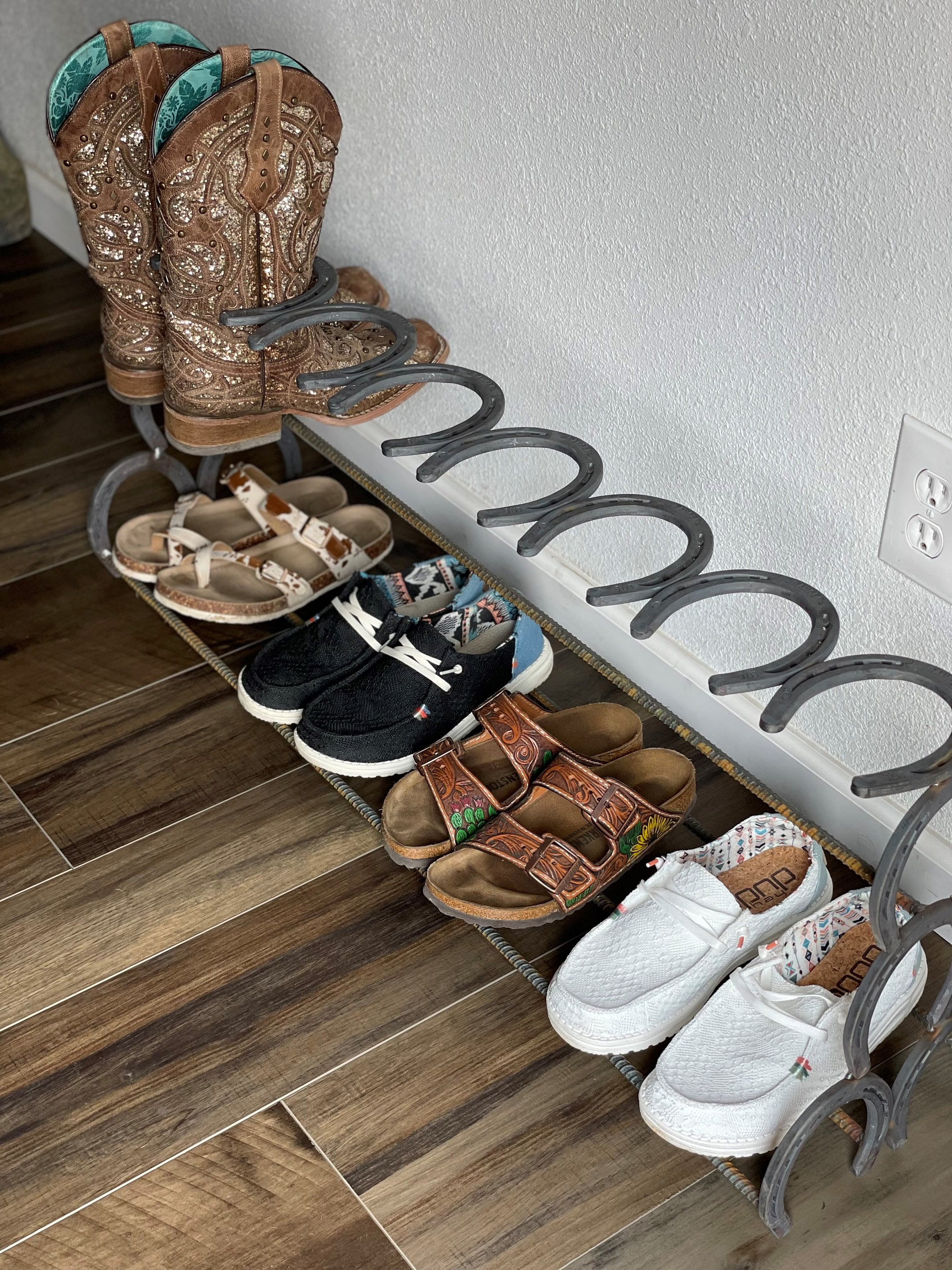 Two Tier Horseshoe Boot/shoe Rack. Four Pair Boot/shoe Rack. Boot Rack. Shoe  Rack. Shoes and Boots FREE Fed Ex SHIPPING LOWER 48 