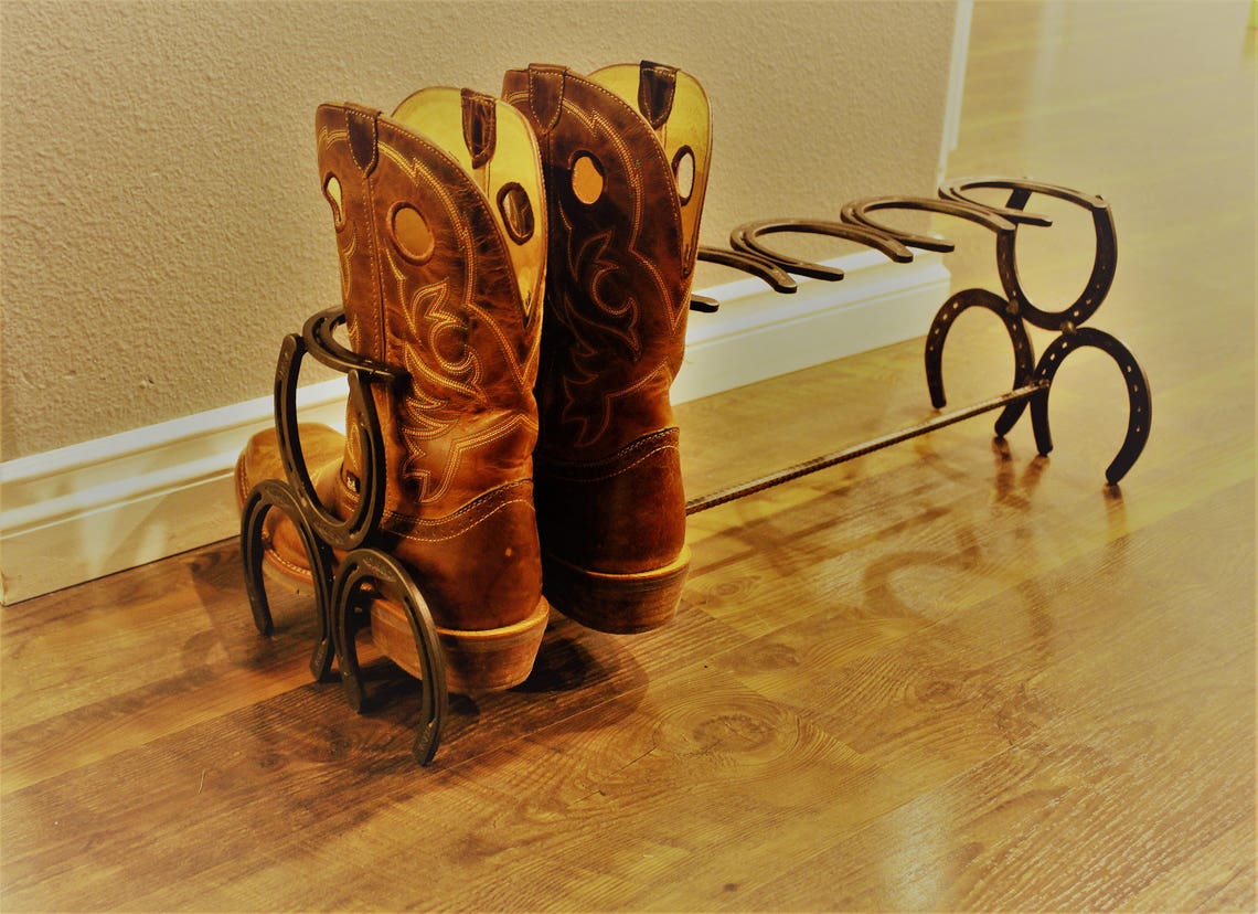 Horseshoe Boot Rack. Three Pair Boot Rack. FREE FED EX home Etsy
