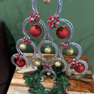 Horseshoe Christmas Tree, FREE FED EX Horseshoe Table Topper, christmas tree table topper image 4